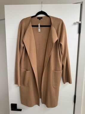 J. Crew Juliette Collarless Sweater-Blazer in Camel